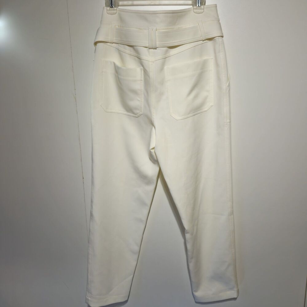 Versona Modern Fit White Pants w/ Matching Belt NWT Size 10 Chic Mid Rise - Picture 6 of 12